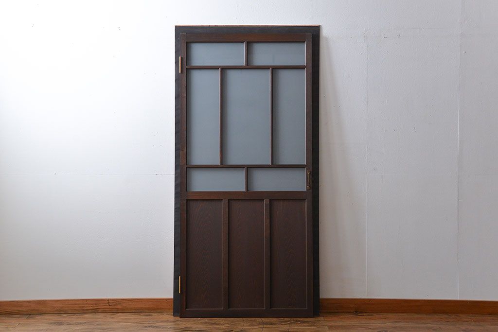 大正ロマン すりガラス入りガラスドア