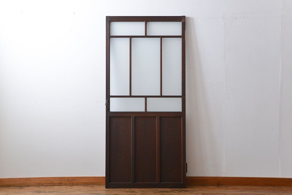 大正ロマン すりガラス入りガラスドア