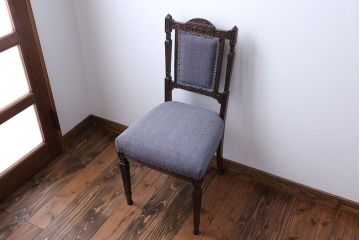 アンティーク家具　特上!イギリスアンティーク　オーク材　彫刻が美麗なチェア