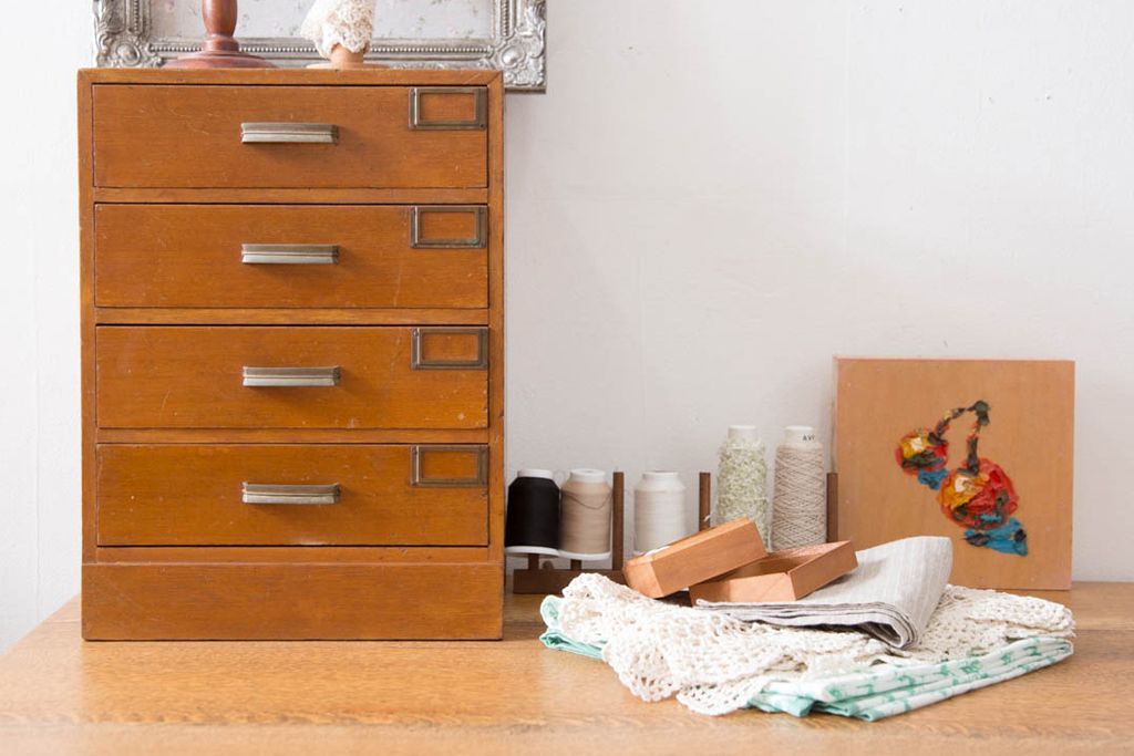 レトロ家具　昭和レトロ ネームプレート!小さな小引き出し