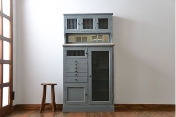アンティーク家具　アンティークペイント　デンタルキャビネット