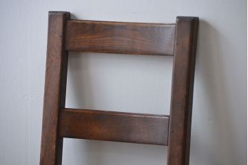 アンティーク家具　イギリスアンティーク オーク材　シックなダイニングチェア2脚セット(1)