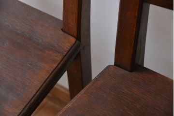 アンティーク家具　イギリスアンティーク オーク材　シックなダイニングチェア2脚セット(1)