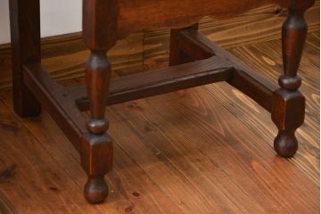 アンティーク家具　イギリスアンティーク オーク材　シックなダイニングチェア2脚セット(1)