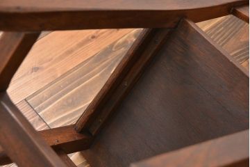 アンティーク家具　イギリスアンティーク オーク材　シックなダイニングチェア2脚セット(1)