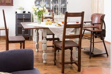 アンティーク家具　イギリスアンティーク オーク材　シックなダイニングチェア2脚セット(2)