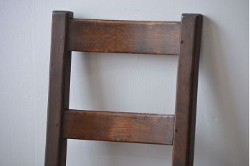 アンティーク家具　イギリスアンティーク オーク材　シックなダイニングチェア2脚セット(2)