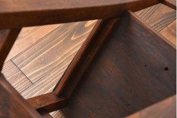 アンティーク家具　イギリスアンティーク オーク材　シックなダイニングチェア2脚セット(2)