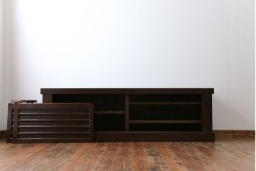 アンティーク家具　古民具・骨董 テレビ台にぴったり!水屋箪笥ローボード(テレビ台、キャビネット、収納棚)