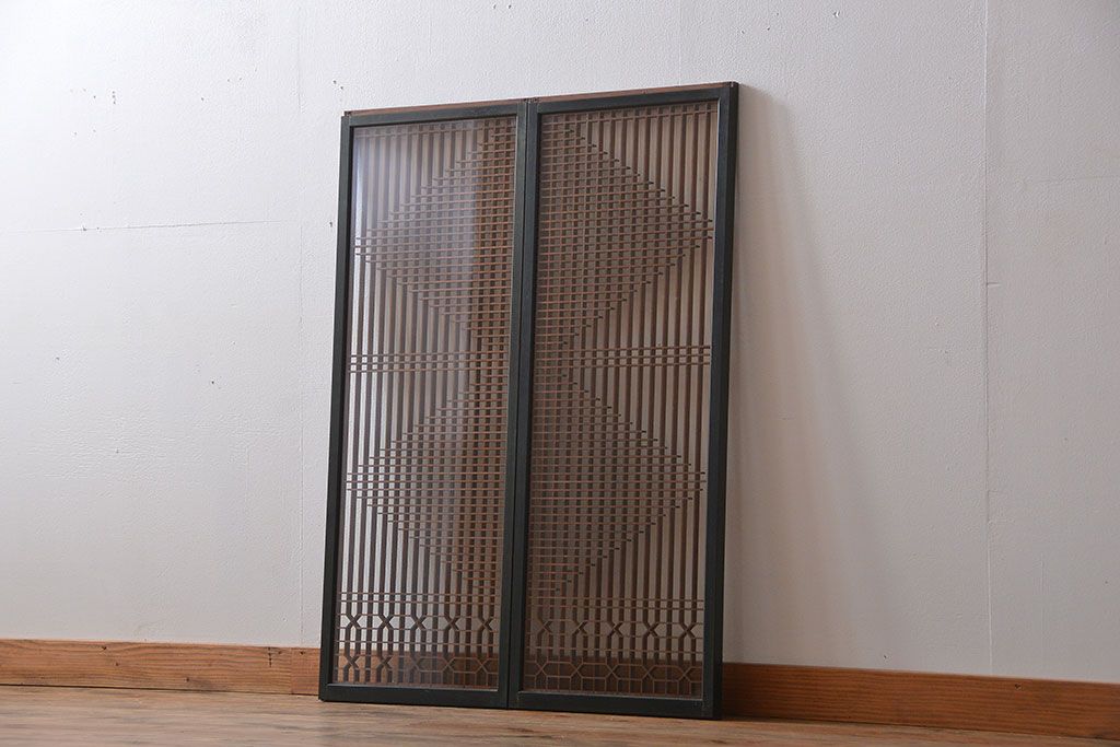 古民具・骨董　書院戸2枚セット(1)