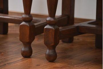 アンティーク家具　イギリスアンティーク オーク材　シックなダイニングチェア(3)