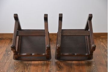 アンティーク家具　イギリスアンティーク オーク材　シックなダイニングチェア(3)