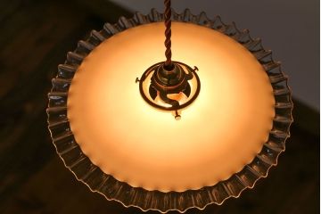 イギリスアンティーク　フリルシェード照明(2)