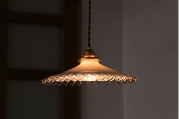 イギリスアンティーク　かわいいフリルシェード照明(3)