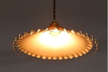 イギリスアンティーク　かわいいフリルシェード照明(3)