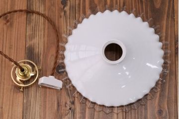 イギリスアンティーク　かわいいフリルシェード照明(3)