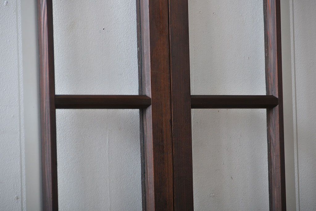 大正ロマン　色ガラス入り幾何学模様の引き戸4枚セット(1)