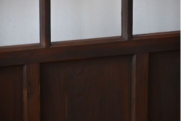 大正ロマン　色ガラス入り幾何学模様の引き戸4枚セット(1)