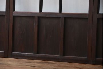 大正ロマン　色ガラス入り幾何学模様の引き戸4枚セット(1)