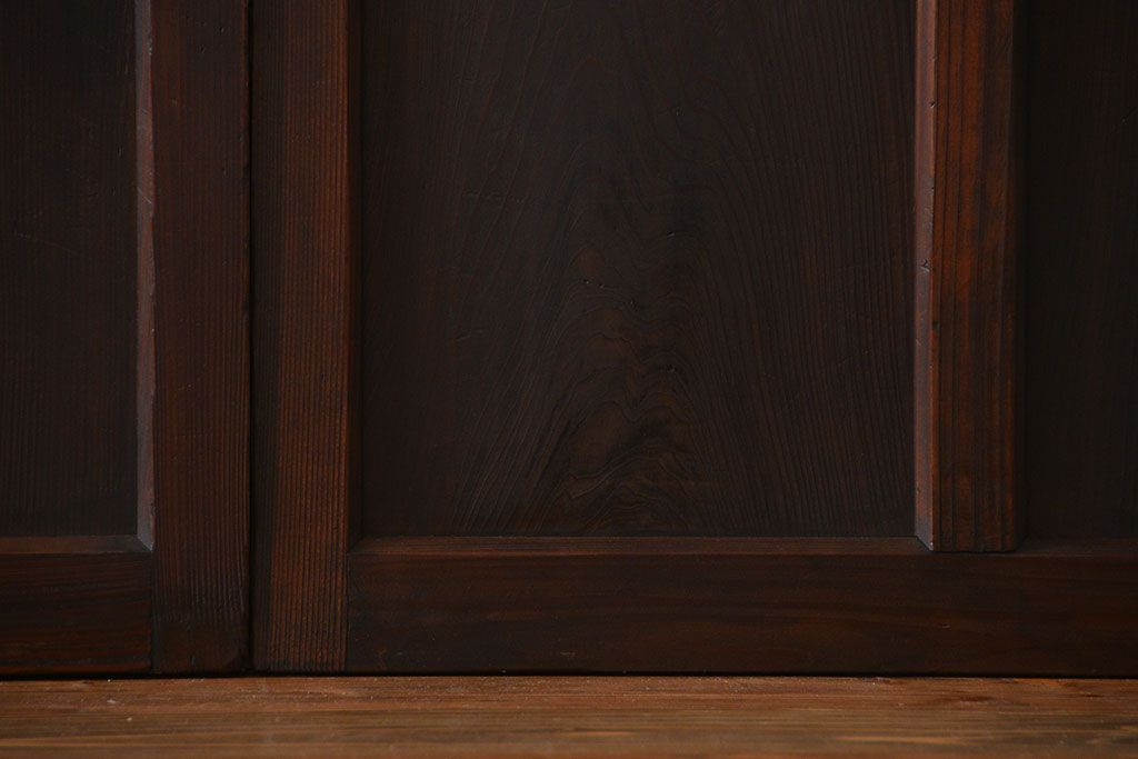 大正ロマン　色ガラス入り幾何学模様の引き戸4枚セット(1)