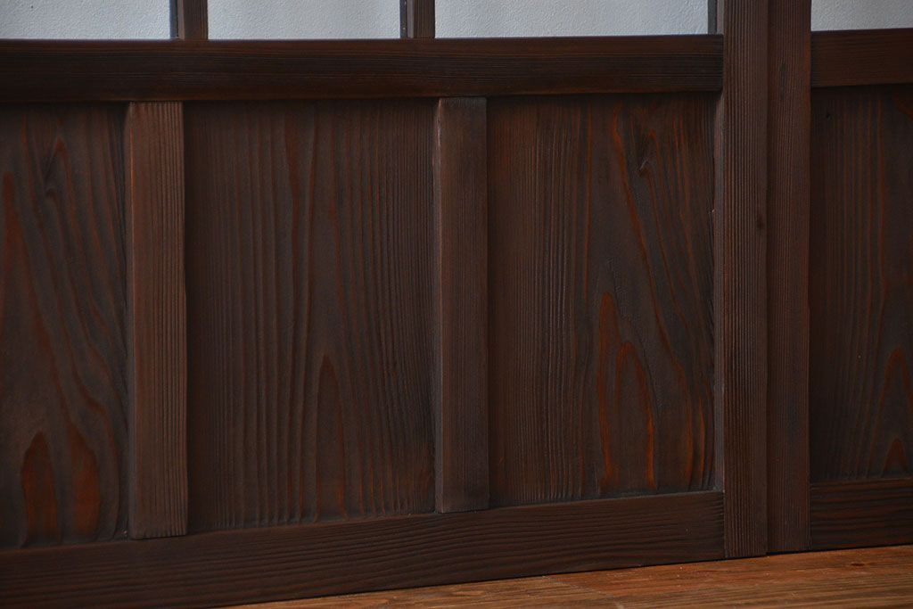 大正ロマン　色ガラス入り幾何学模様の引き戸4枚セット(1)