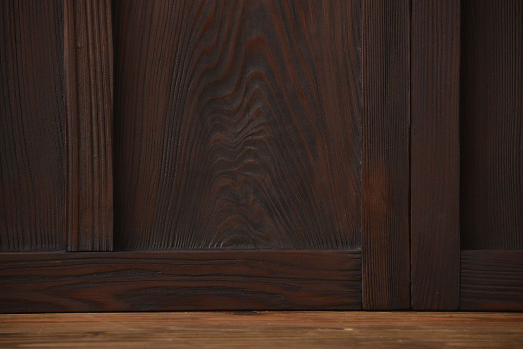 大正ロマン　色ガラス入り幾何学模様の引き戸4枚セット(1)