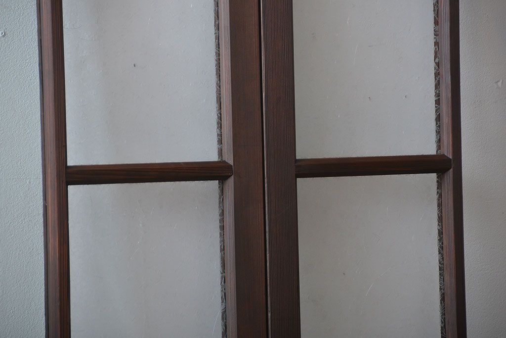 大正ロマン　色ガラス入り幾何学模様の引き戸4枚セット(2)