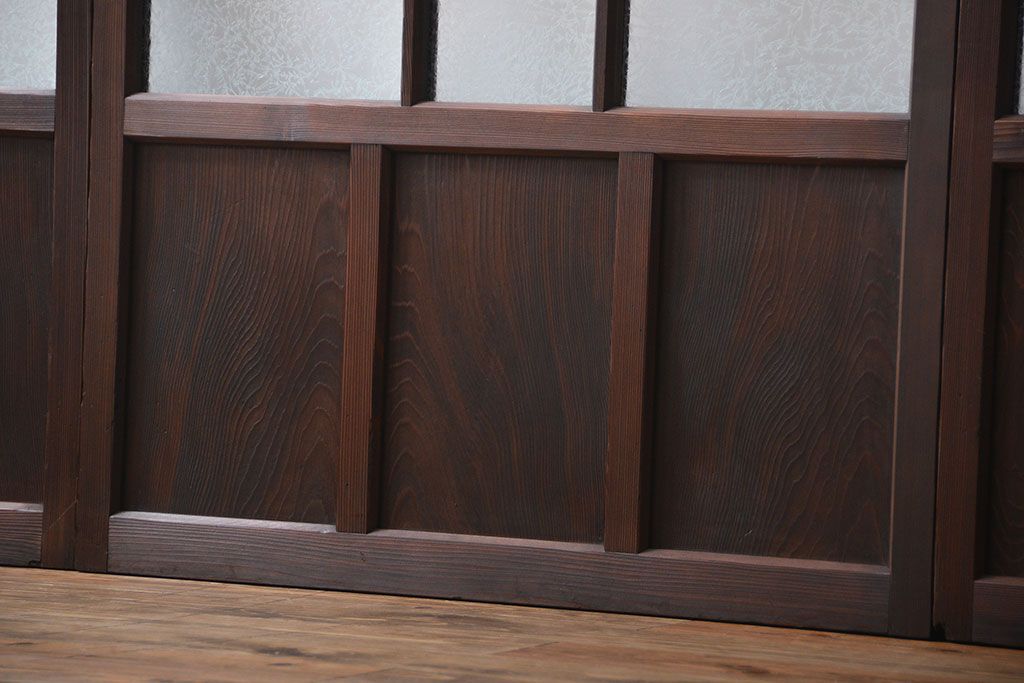 大正ロマン　色ガラス入り幾何学模様の引き戸4枚セット(2)