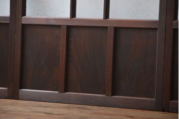 大正ロマン　色ガラス入り幾何学模様の引き戸4枚セット(2)