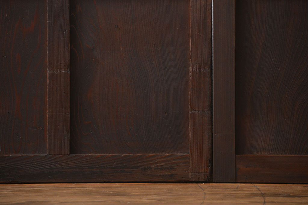 大正ロマン　色ガラス入り幾何学模様の引き戸4枚セット(2)