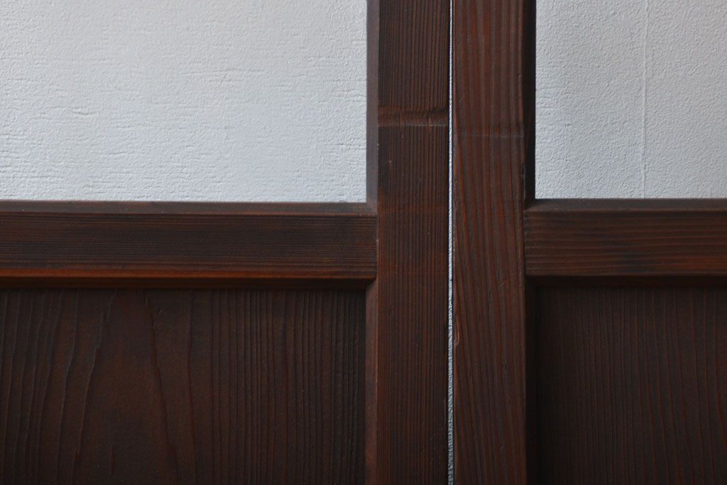 大正ロマン　色ガラス入り幾何学模様の引き戸4枚セット(3)