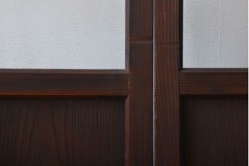 大正ロマン　色ガラス入り幾何学模様の引き戸4枚セット(3)