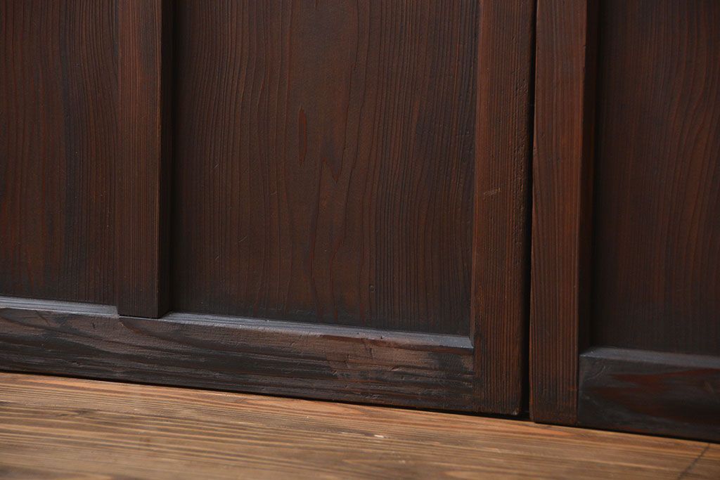 大正ロマン　色ガラス入り幾何学模様の引き戸4枚セット(3)