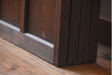 大正ロマン　色ガラス入り幾何学模様の引き戸4枚セット(3)