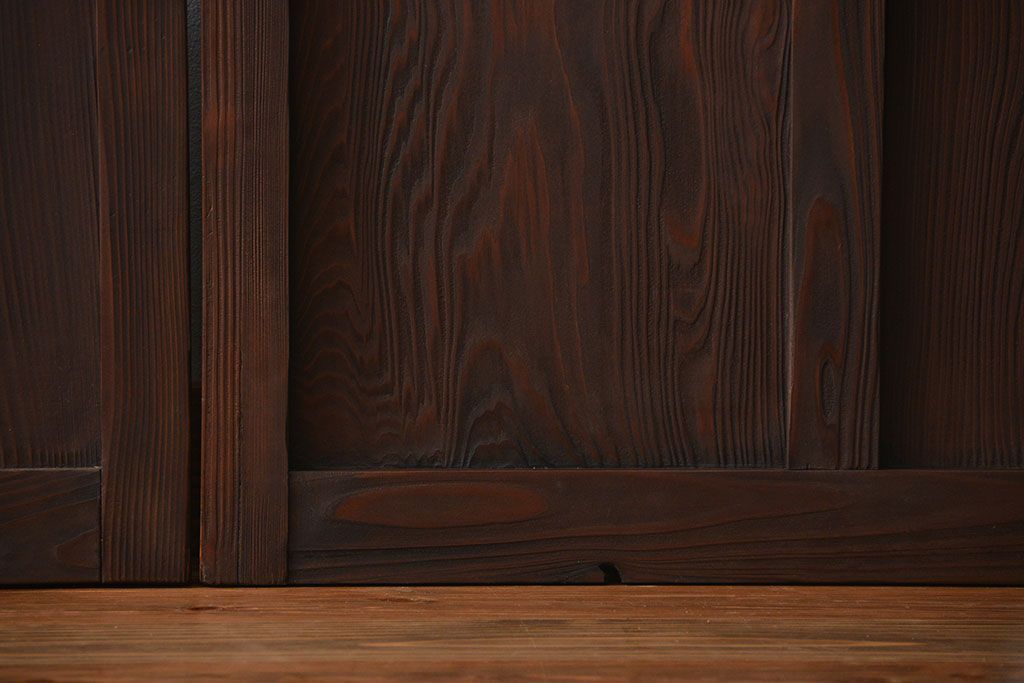 大正ロマン　色ガラス入り幾何学模様の引き戸4枚セット(3)