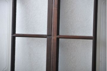 大正ロマン　色ガラス入り幾何学模様の引き戸2枚セット(4)