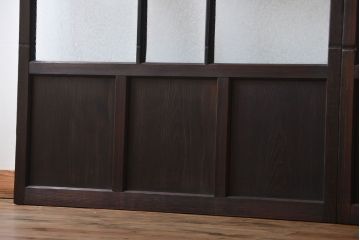 大正ロマン　色ガラス入り幾何学模様の引き戸2枚セット(4)
