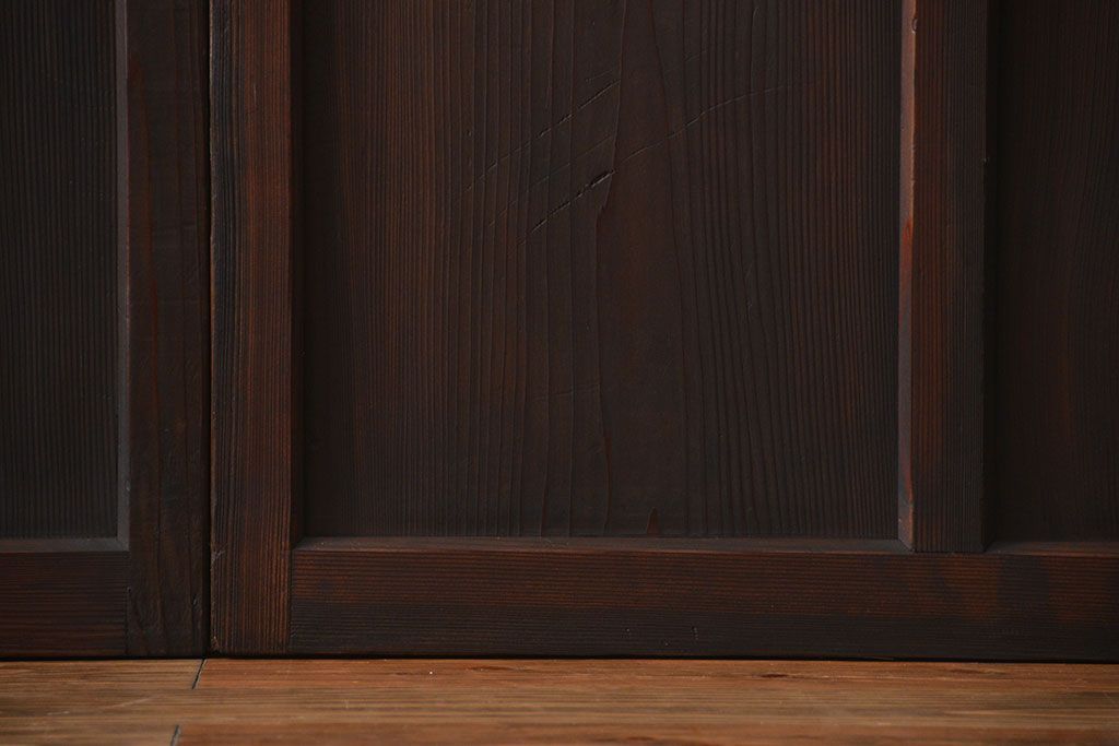 大正ロマン　色ガラス入り幾何学模様の引き戸2枚セット(4)