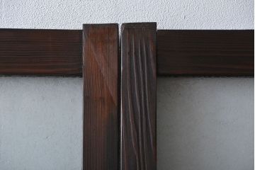 大正ロマン　色ガラス入り幾何学模様の引き戸2枚セット(4)