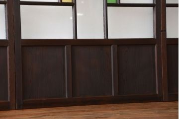 大正ロマン　色ガラス入り幾何学模様の引き戸4枚セット(5)