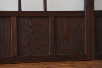 大正ロマン　色ガラス入り幾何学模様の引き戸4枚セット(5)