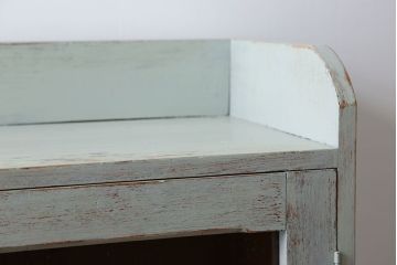 アンティーク家具　アンティーク 気泡ガラス入り!ペイントガラス戸本箱