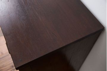 レトロ家具　昭和レトロ ダイヤガラス入りキッチンキャビネット