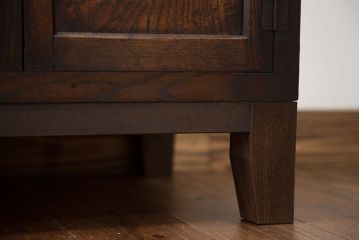 レトロ家具　昭和レトロ ダイヤガラス入りキッチンキャビネット