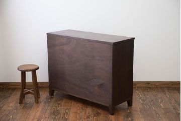 レトロ家具　昭和レトロ ダイヤガラス入りキッチンキャビネット