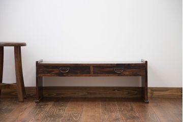 アンティーク家具　古民具・骨董 総黒柿材!独特な木目が美しい文机