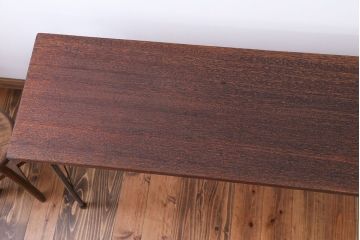 アンティーク家具　天板一枚板　古材を使った鉄脚テーブル(1)