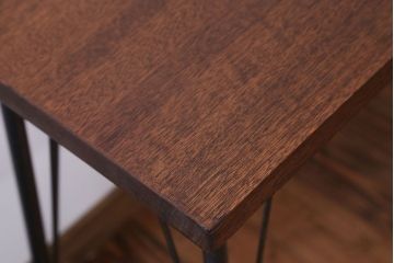 アンティーク家具　天板一枚板　古材を使った鉄脚テーブル(2)