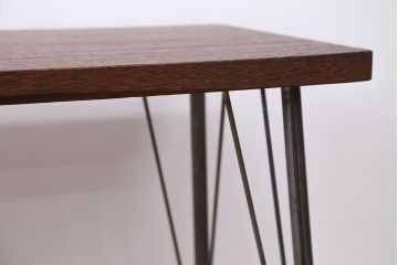 アンティーク家具　天板一枚板　古材を使った鉄脚テーブル(2)