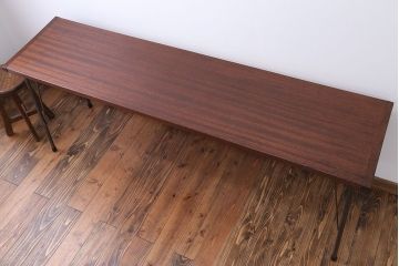 アンティーク家具　 天板一枚板　古材を使った鉄脚テーブル(3)